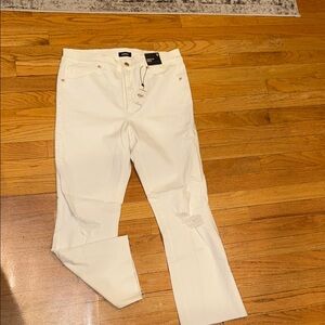 Express Women's Straight Leg White Jeans